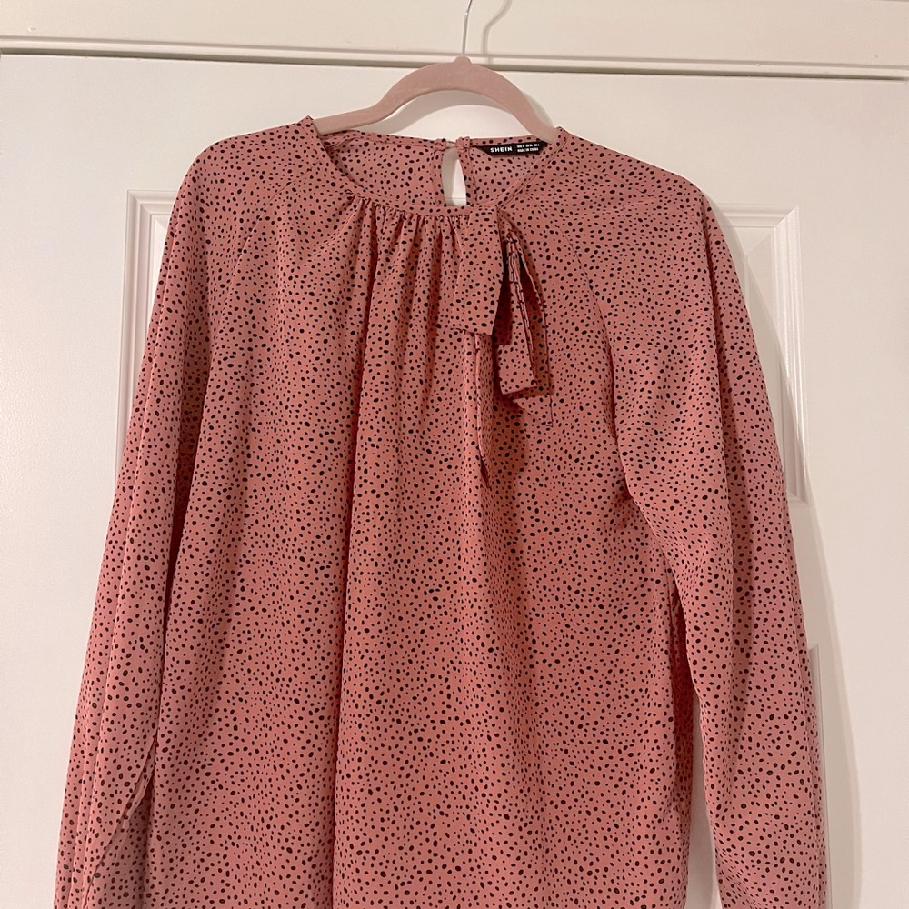 Pink polkadot dress shirt